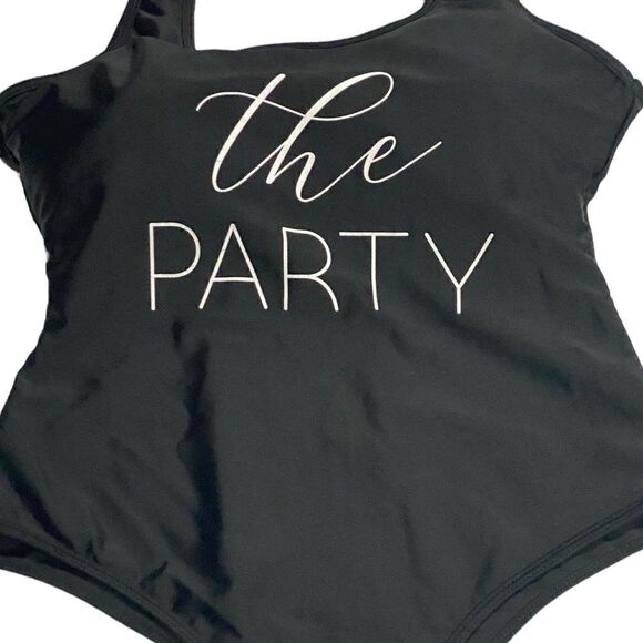 Black High Cut One Piece Swimsuit "The Party" Size Large - Picture 4 of 6